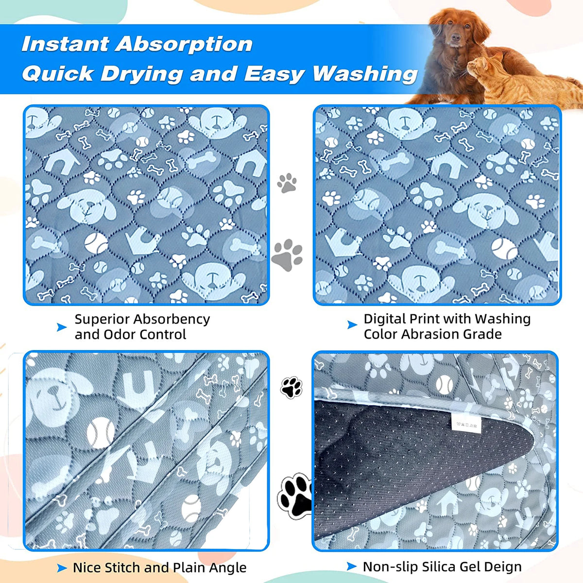 Reusable Absorbent & Leak-Proof Dog Pee Pads (2-Pack)