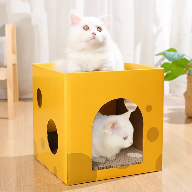 Double-Layer Cat Scratching House with Corrugated Cardboard