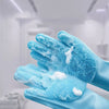Gants en Silicone pour Bain de Chat & Brosse de Massage