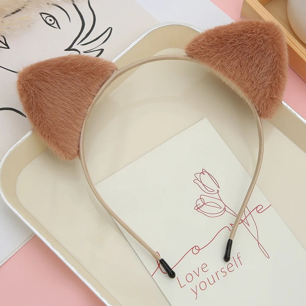 Furry Cat Ears Headband for Cosplay and Parties