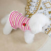 Summer Suspender Dog Dress - Striped Strawberry Print