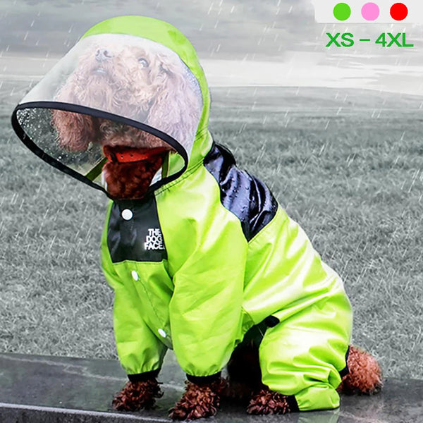 Impermeable para perros con estampado de cara divertida