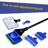 5-in-1 Aquarium Glass Cleaning Brush with Long Handle