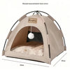 Foldable Semi-Enclosed Pet Tent Bed for Small Dogs and Cats