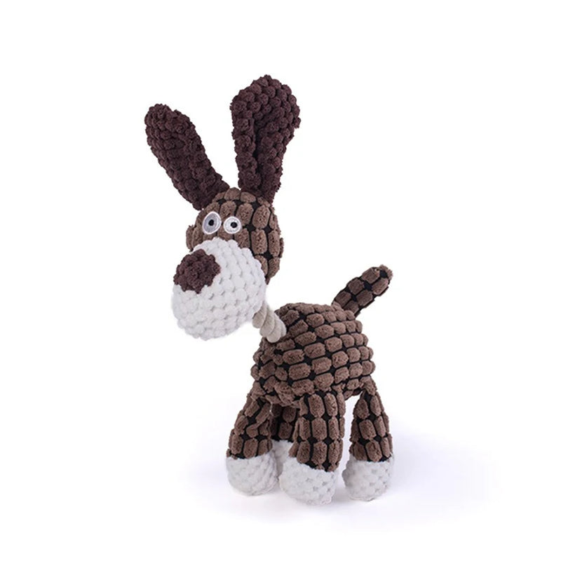 Jouet Interactif pour Animaux en Peluche : Âne avec Corde