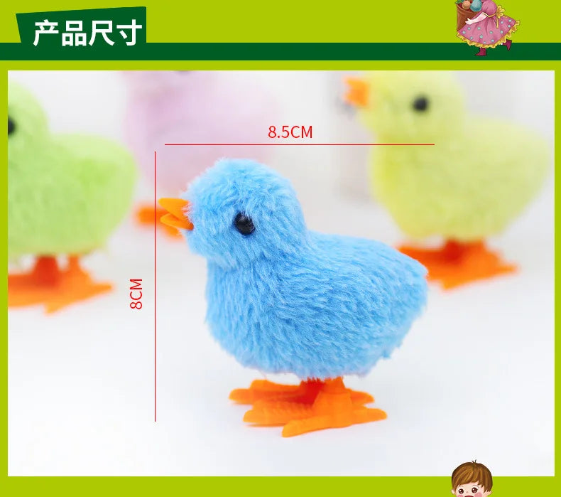 Wind Up Plush Chick Cat Toy - Interactive Cartoon Toy