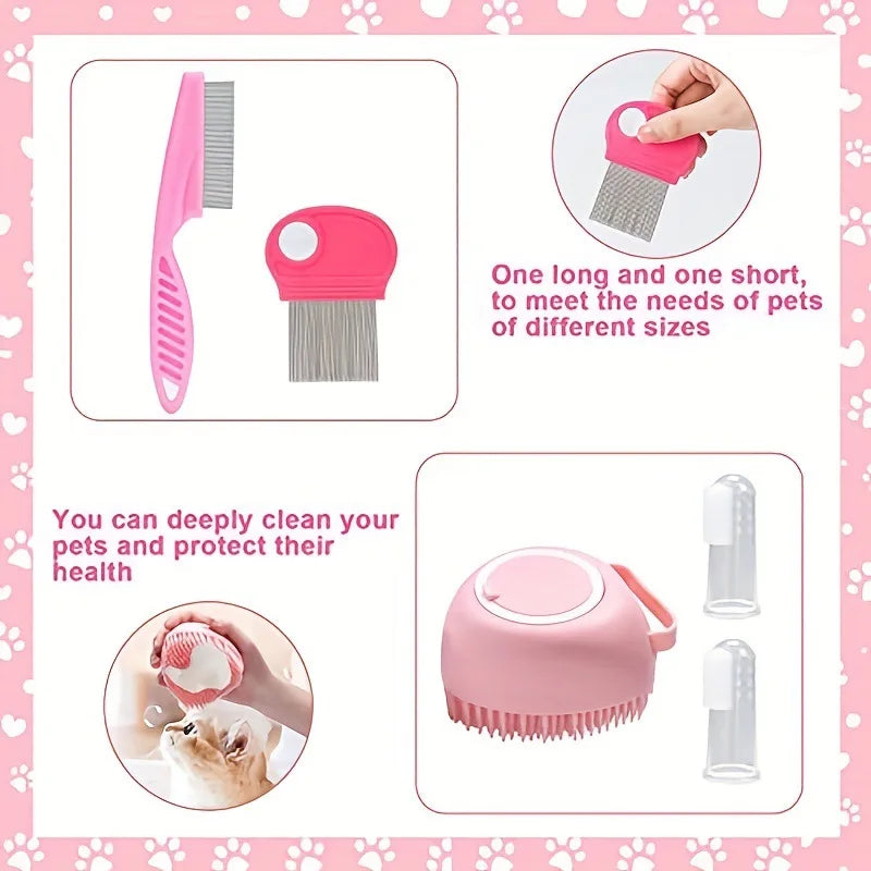 Complete Pet Grooming Kit with Nail Clipper and Detangling Brush