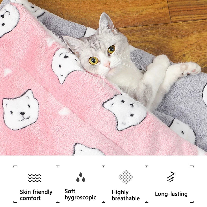 Tapis Douillet en Peluche pour Chats et Petits Chiens