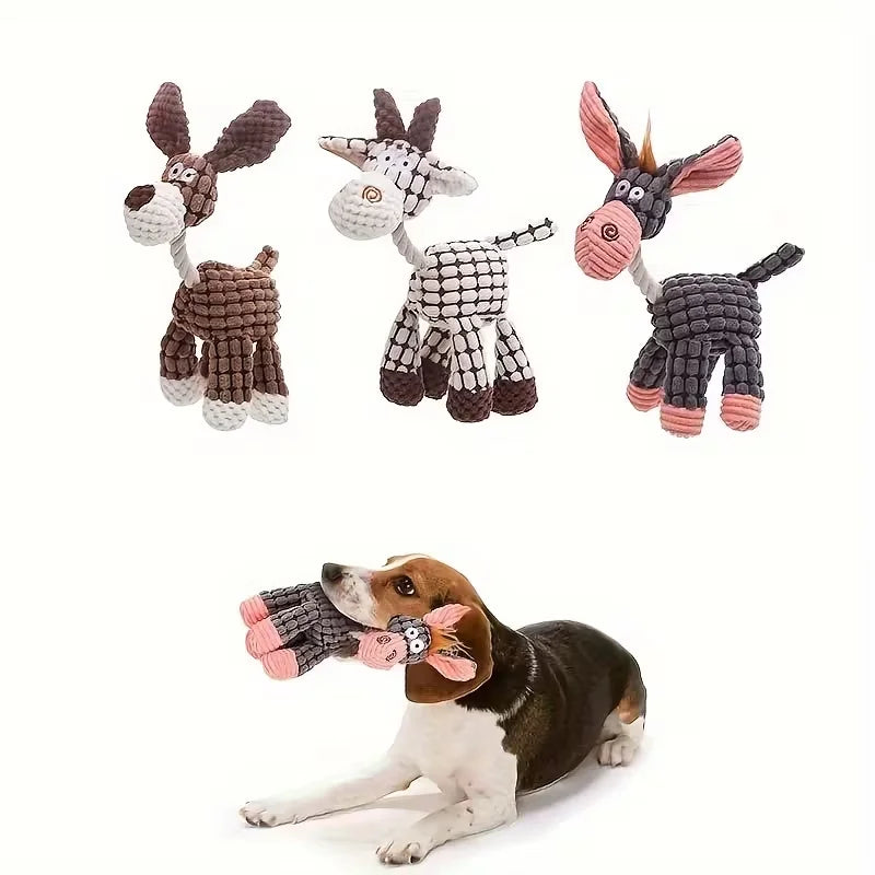 Plush Squeaky Dog Toy Set — 3-Pack for Small & Medium Breeds