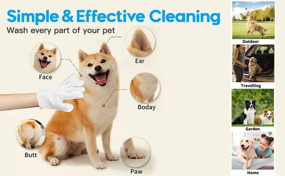 Unscented Extra-Thick Pet Cleaning Wipes with Soothing Botanical Extracts