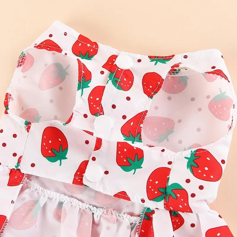 Princess-Style Summer Dog Dress with Bow for Small Breeds