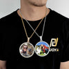 Custom Photo Medallion Pendant Necklace in 18k Gold Finish