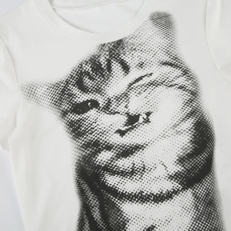 Top Crop con Estampado Animal