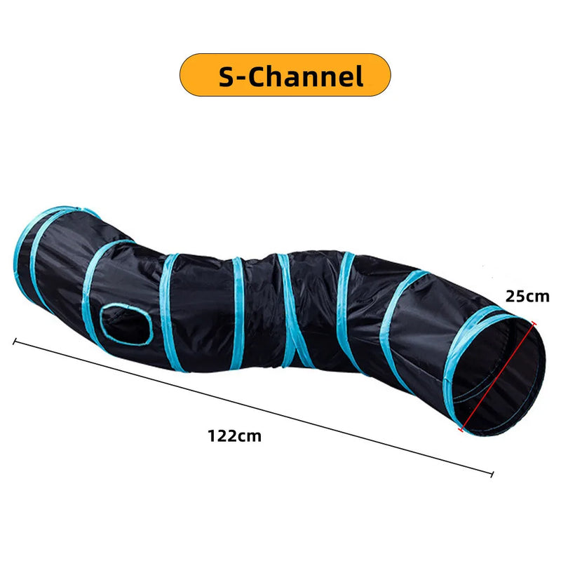 Tunnel Jouet pour Chat en S Pliable