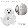 Clear glass cat or dog figurine magnets for fridge storage