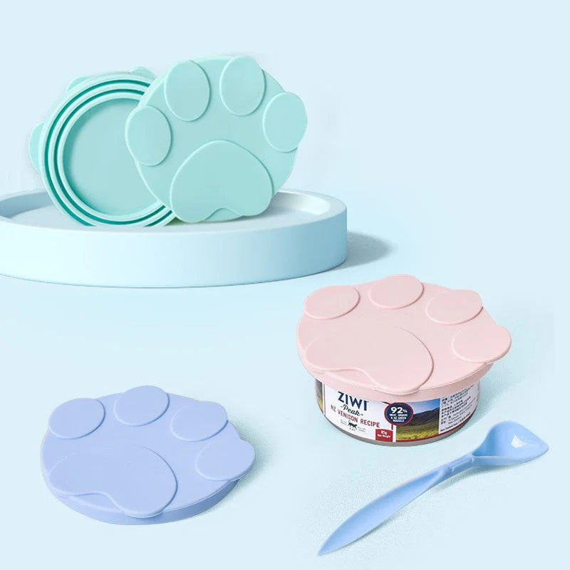 Couvercle et Cuillère en Silicone pour Nourriture pour Animaux