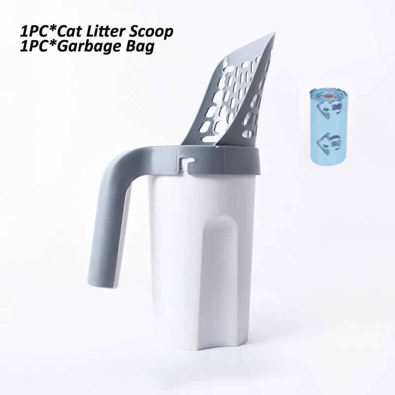 Cat Litter Scoop with Integrated Waste Bag Holder