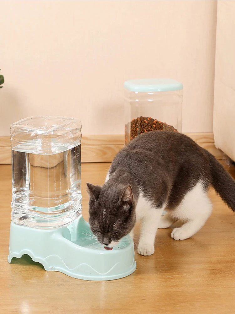 Automatic Pet Feeder with Drinking Bowl Large Capacity 3.8L