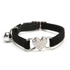 Heart-Shaped Velvet Cat Collar with Bell