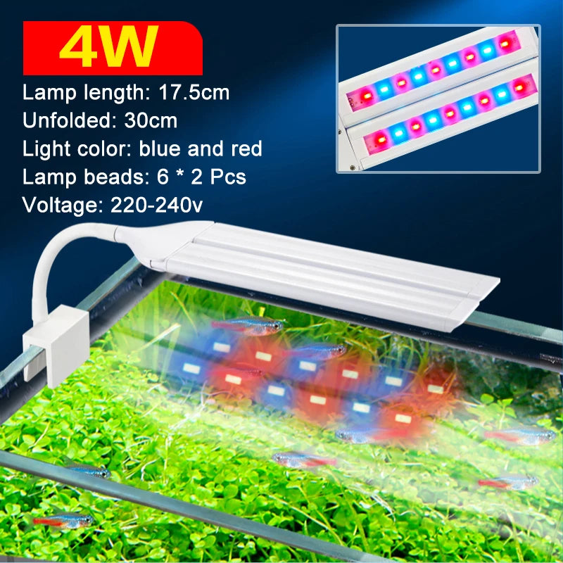 Lampe LED à pince réglable pour aquarium