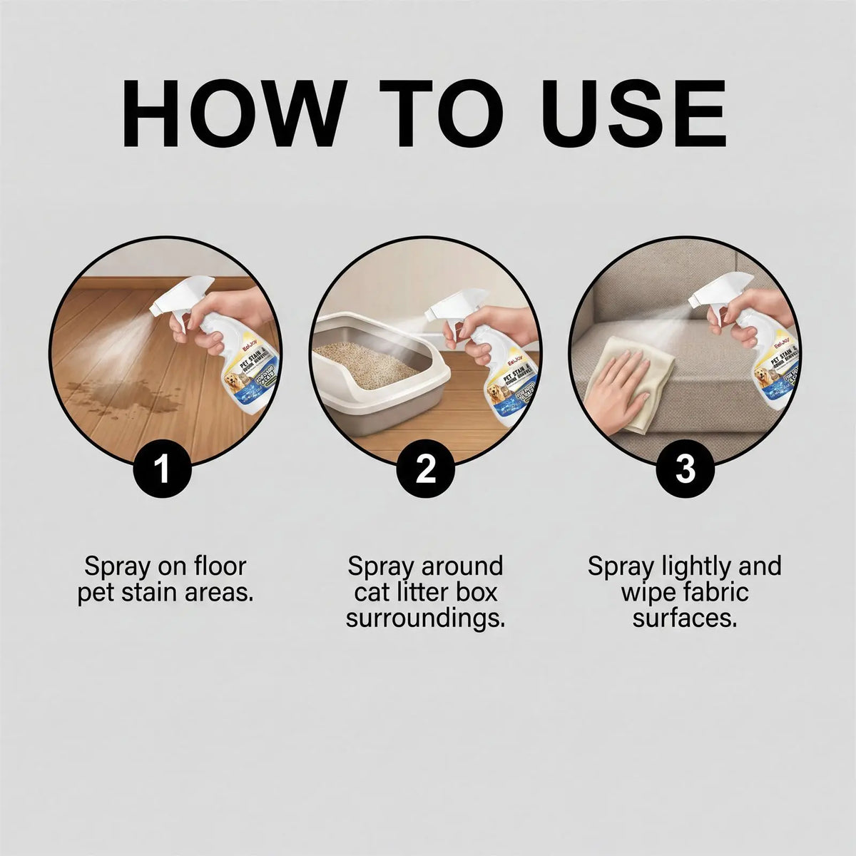 Pet Stain & Odor Eliminator Spray with Fine Mist Nozzle