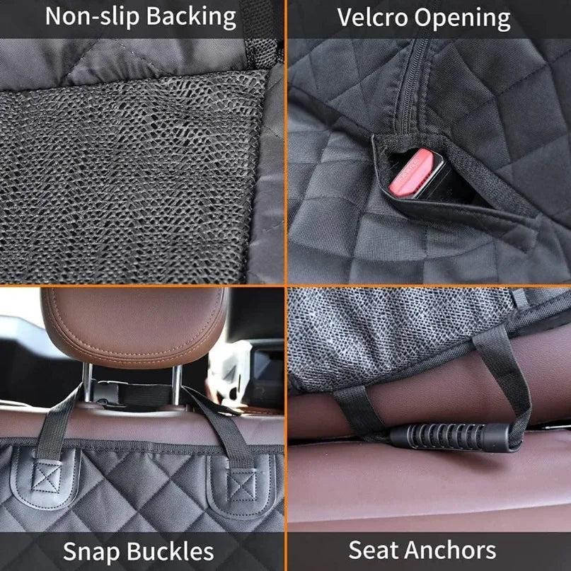 Premium Waterproof Dog Car Seat Cover with Safety Strap