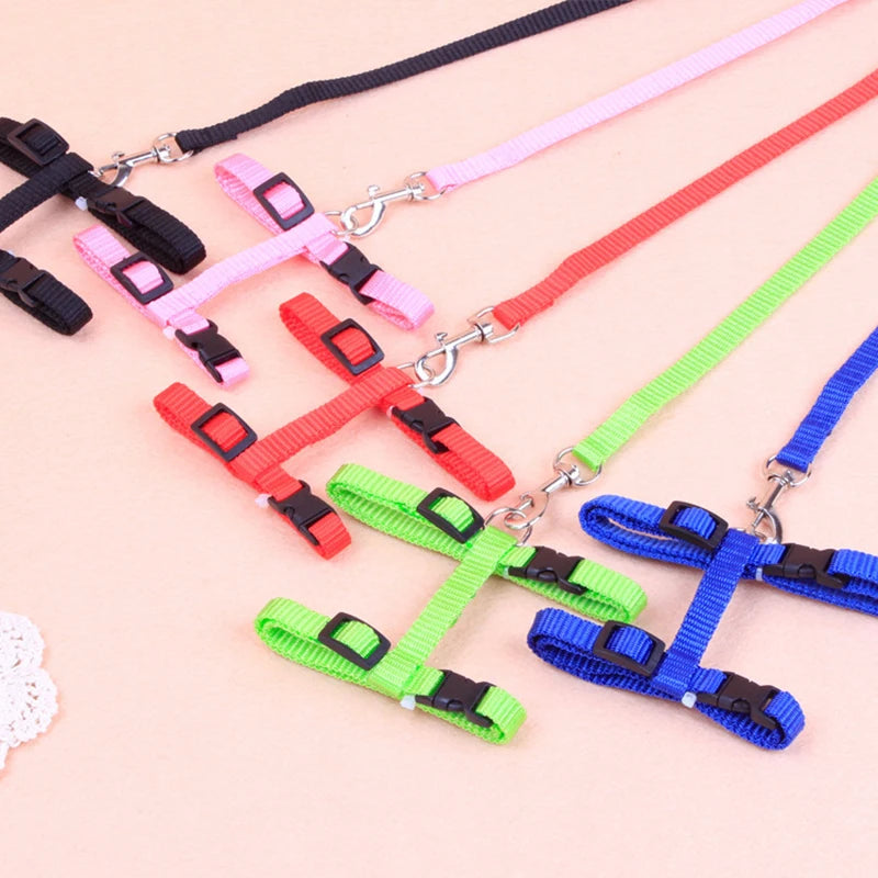 Adjustable Nylon Harness and Leash Set for Small Pets