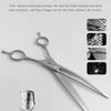 A pair of imported VG10 steel pet scissors with a silver finish shown against a white background.