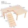 L-Shaped Wooden Hamster Platform with Stairs