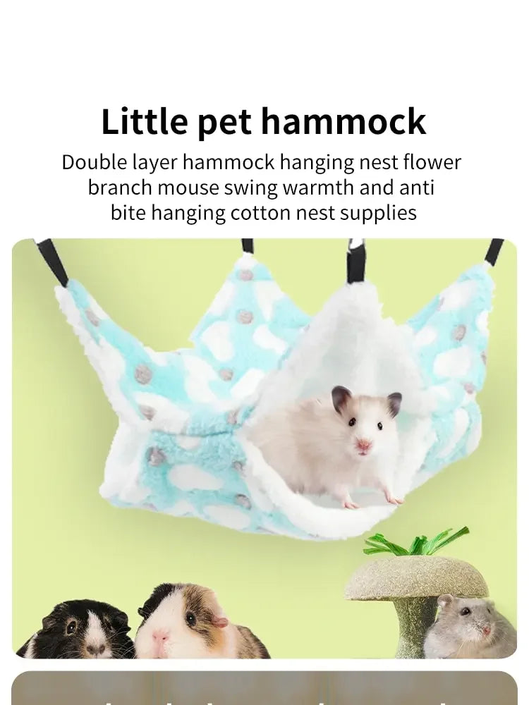 Cozy Plush Pet Hammock for Small Animals