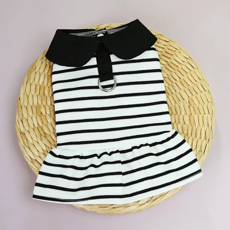 Polka Dot Summer Dog Dress with Suspender Straps