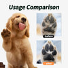 Comparison showing a dog's paw before and after gentle cleansing foam treatment.