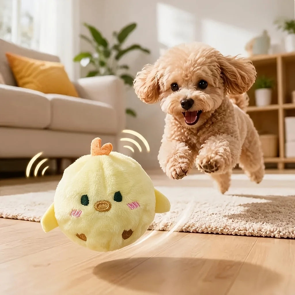 Interactive Squeaky Bouncing Chick Ball for Dogs & Cats