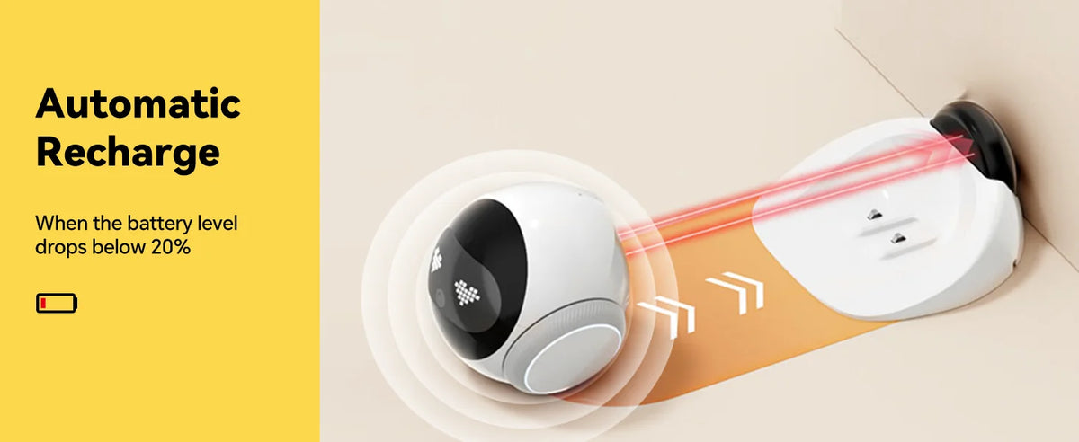 Smart Pet Robot Camera with 360° Movement and Two-Way Audio