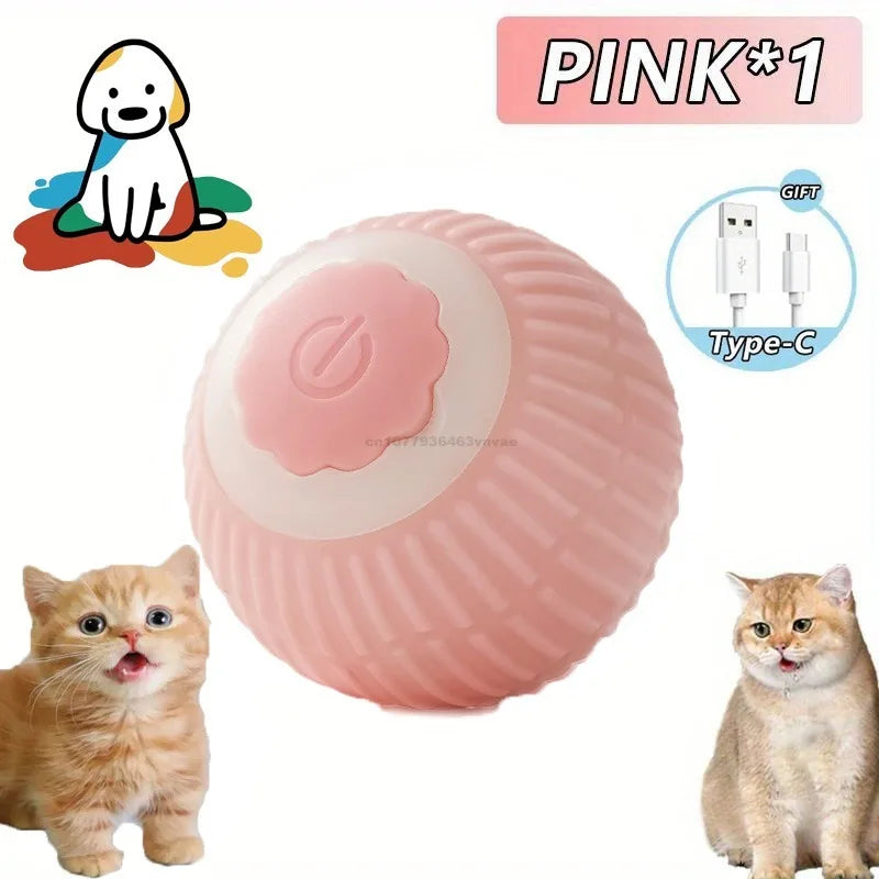 Interactive Automatic Rolling Cat Toy with Tail