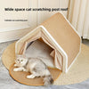 Winter Warm Cat Nest Wood House with Semi-Enclosed Sleep Space