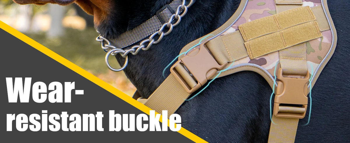 Tactical Dog Harness with Reflective Strips for Training and Outdoor Adventures