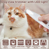 Cordless Waterproof Dog Paw Trimmer with LED Light