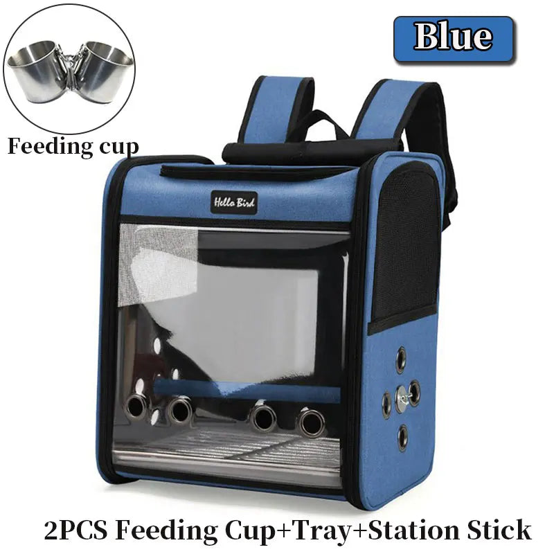 Breathable Bird Travel Backpack Carrier with Perch