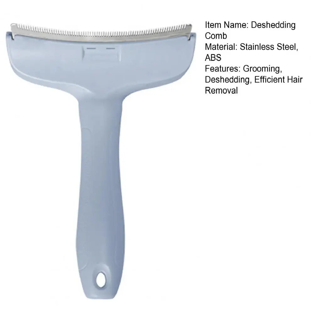 Pet Deshedding Brush with V-Tooth Comb - Gentle Undercoat Rake for Dogs & Cats