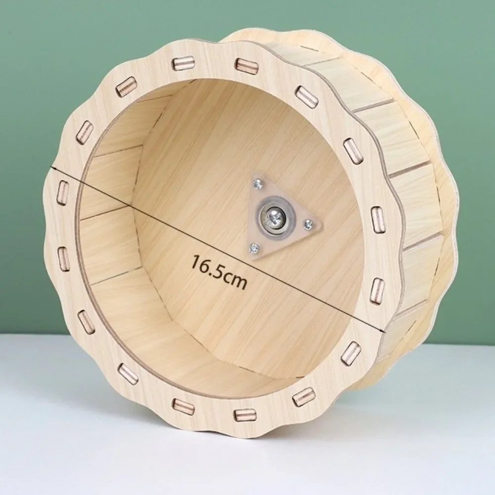 Natural Wooden Hamster Villa with Climbing Platform