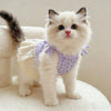 Floral Print Thin-Strap Dress for Cats