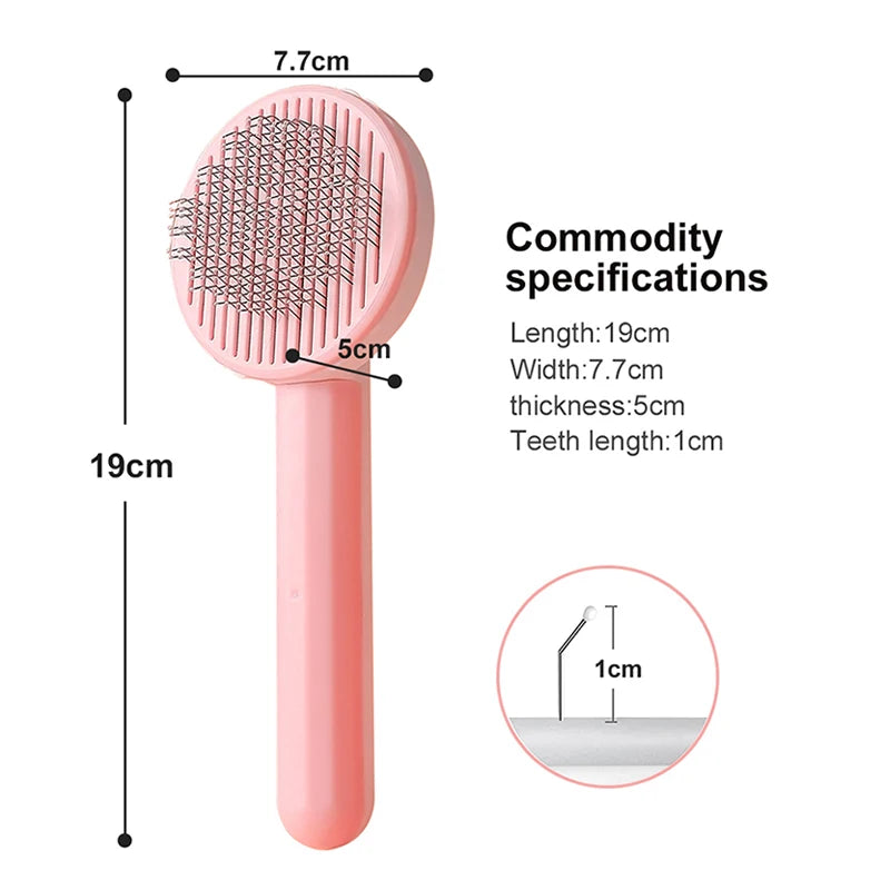 One-Key Pet Hair Removal Brush for Cats and Dogs