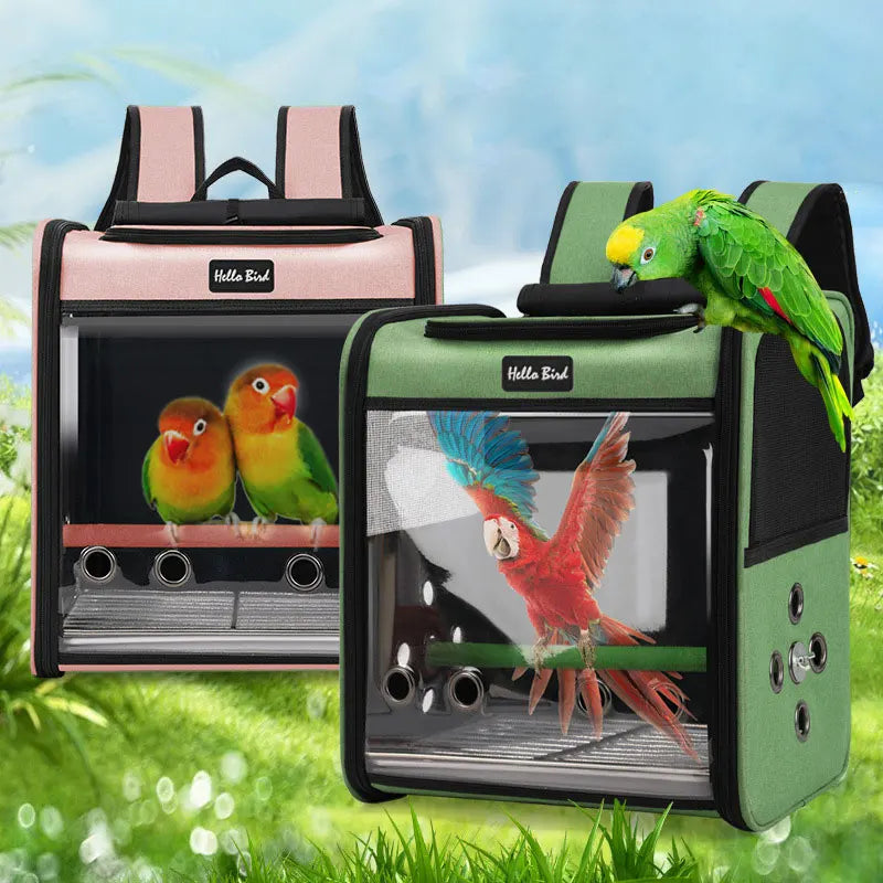 Breathable Bird Travel Backpack Carrier with Perch