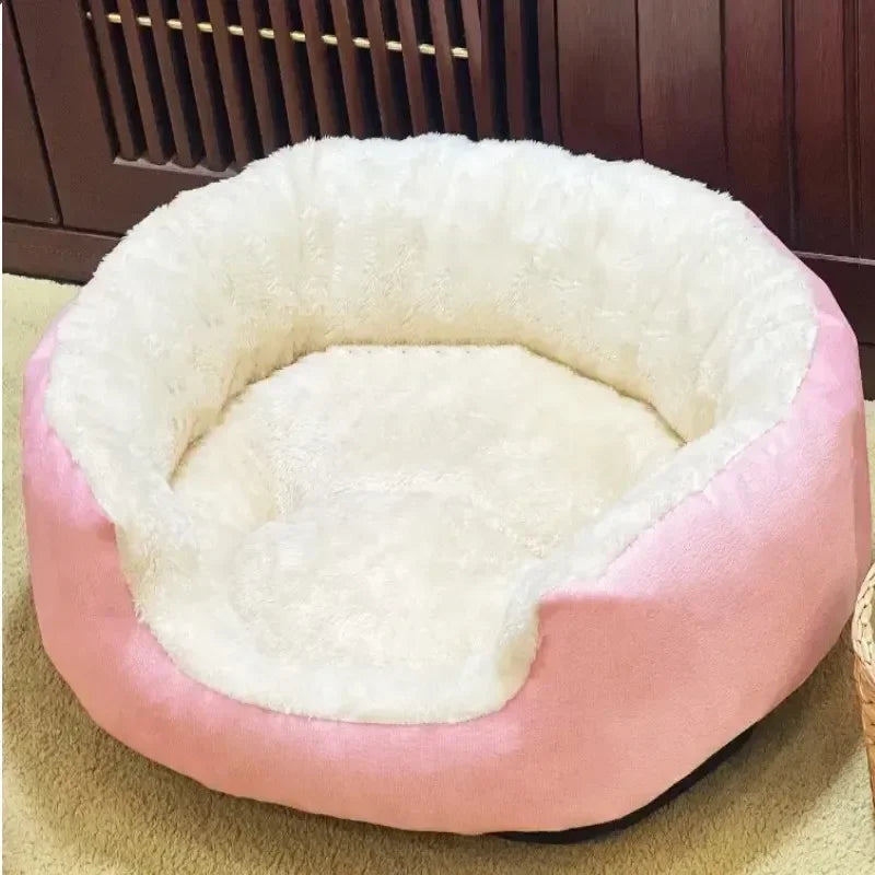 Cozy Plush Dog Bed with Soft Cotton Cover