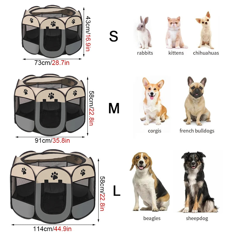 Foldable Octagonal Pet Tent with Mosquito Netting