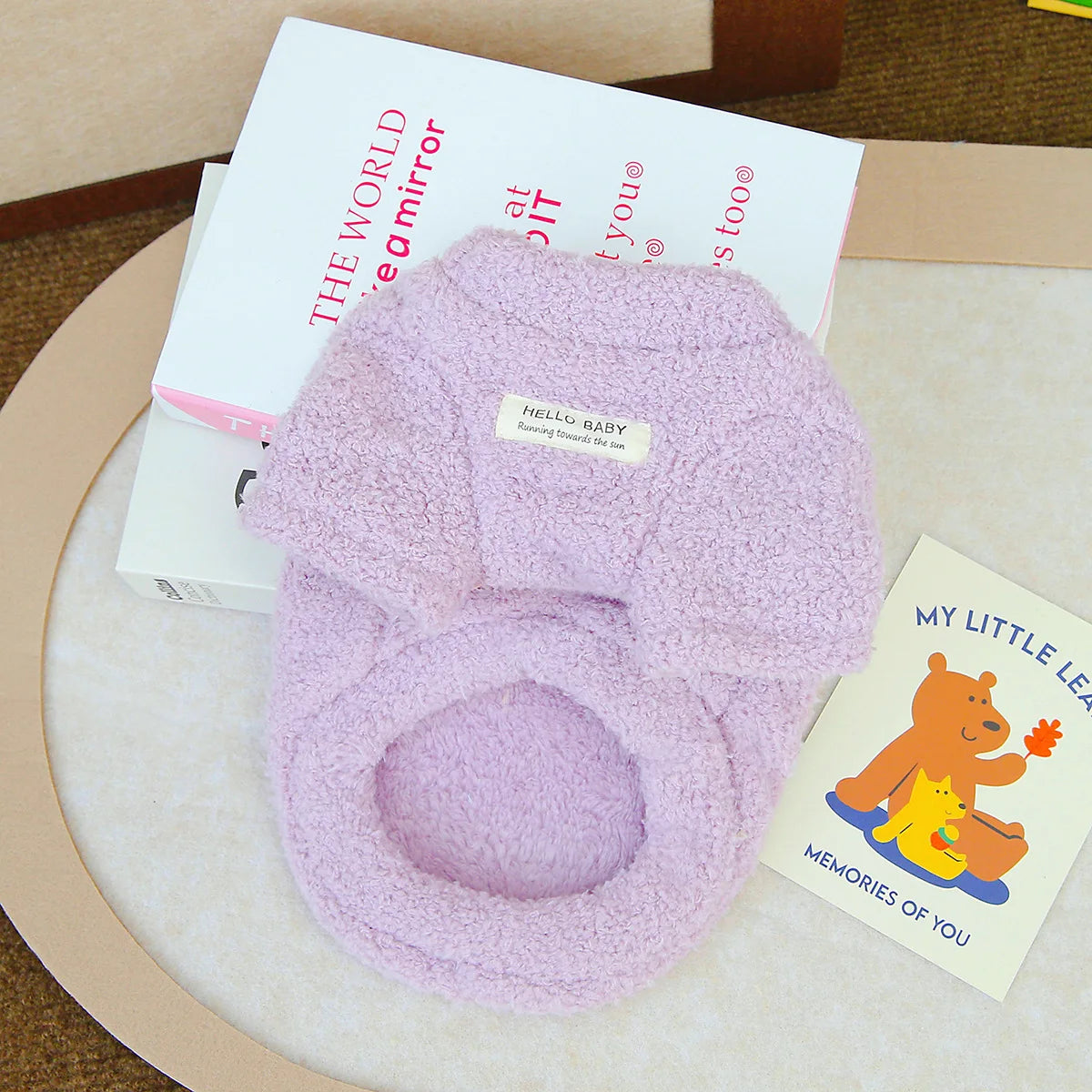 Plush Winter Dog Sweater for Small and Medium Breeds