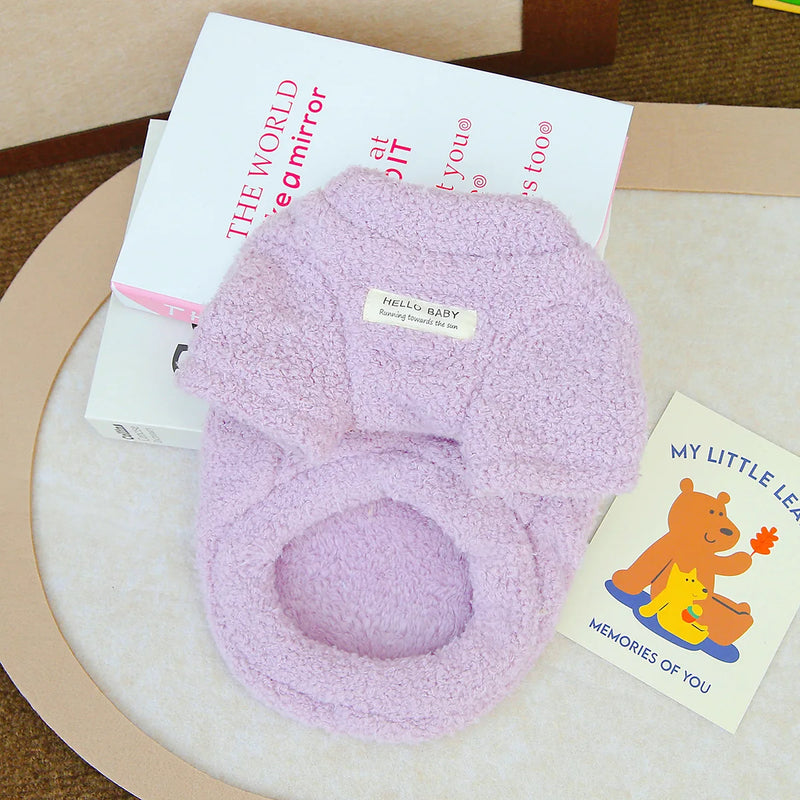 Winter Plush Dog Sweater for Small to Medium Dogs