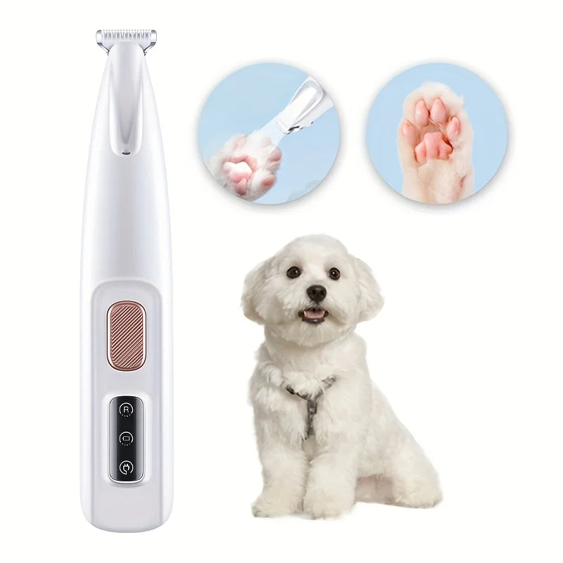 Quiet Pet Grooming Trimmer with LED Light – Cordless & USB Rechargeable