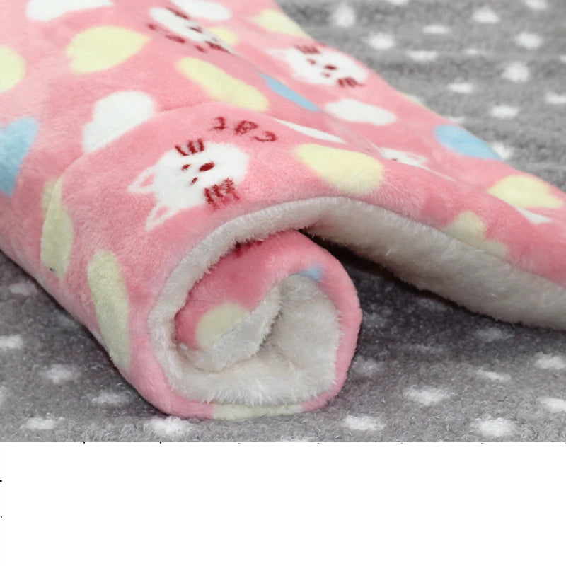 Cozy Flannel Pet Sleeping Mat for Dogs and Cats